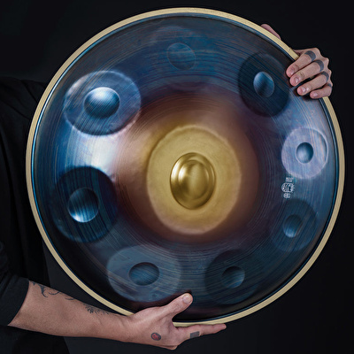 HLURU HG9 BLUE 22" 9 Notalı D Kurd Mavi Handpan